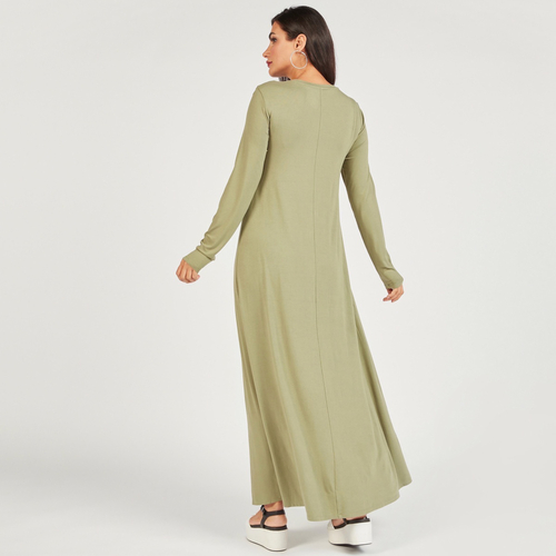 Straight maxi dress with sleeves sale