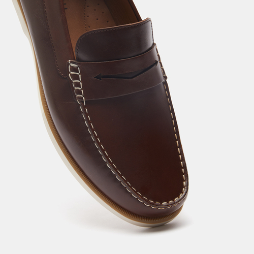 Buy Solid Slip On Penny Loafers Tan For Men Styli UAE