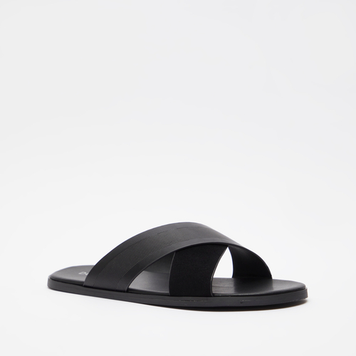 Buy Cross Strap Slip On Sandals Black For Men Styli UAE