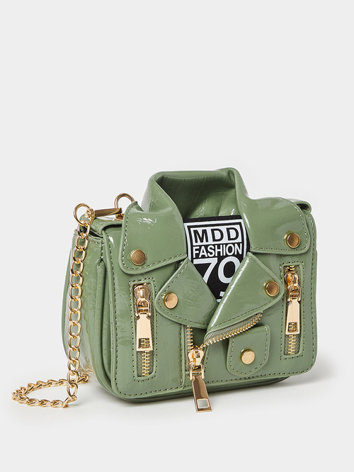 Buy Jacket Shape Novelty Crossbody Bag with Chain Strap Green For Women Styli UAE