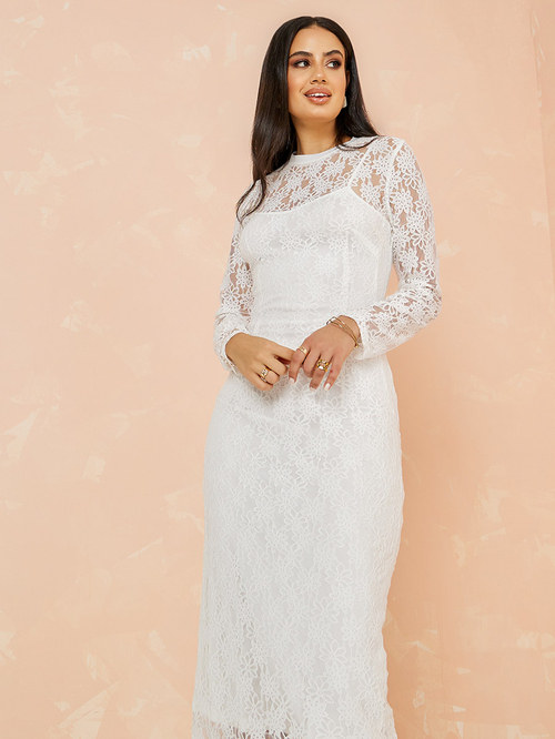 Lace bodycon maxi dress clearance