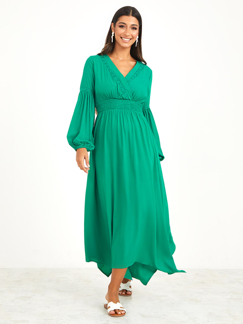 Empire line maxi dress with sleeves clearance
