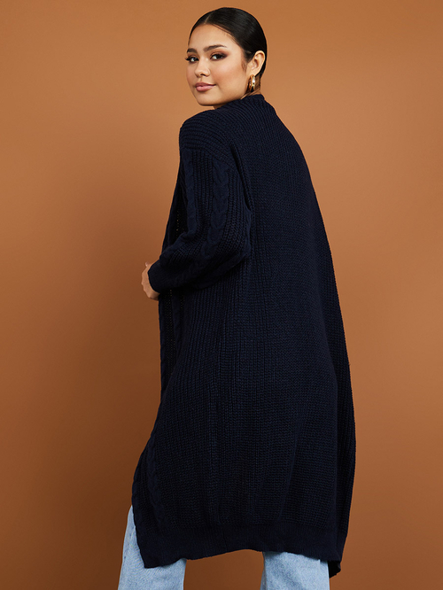 Chunky cable knit cardigan top