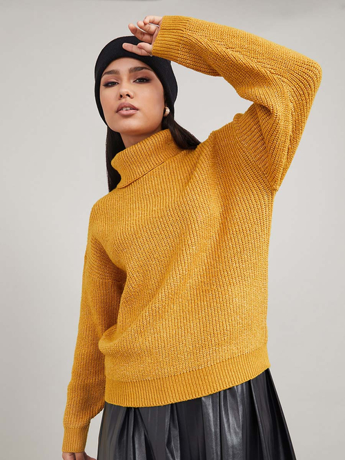 Chunky roll neck jumper womens hotsell