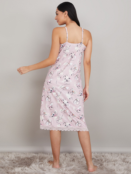 Pink cami slip dress top