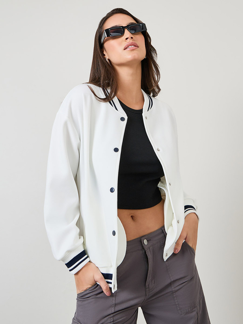 Off white varsity bomber jacket new arrivals