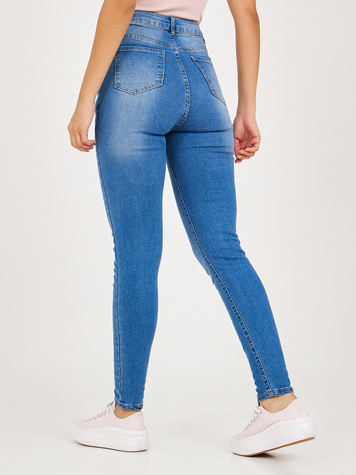 Blue high waisted super skinny jeans on sale