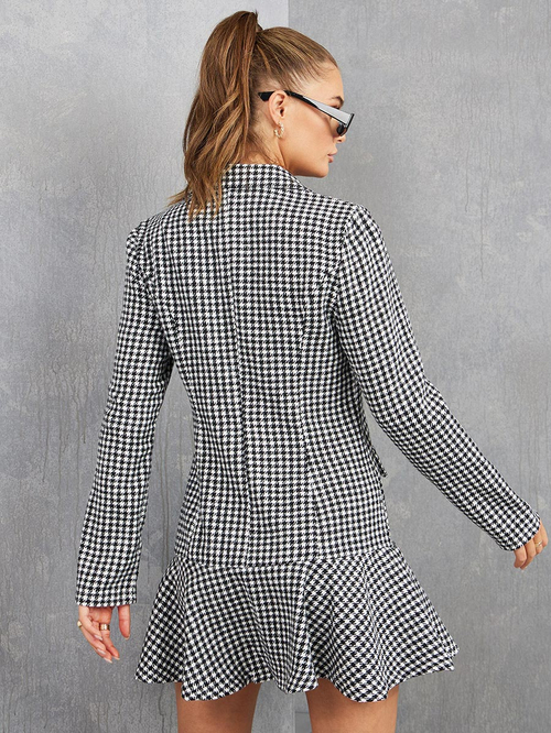 Checkered blazer dress sales