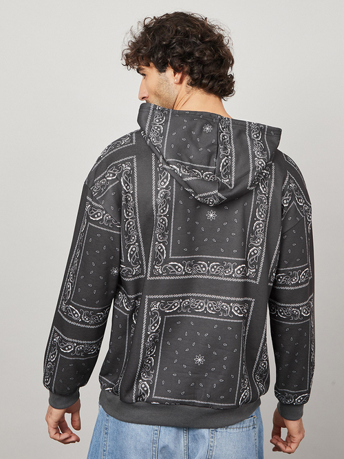 Buy Paisley Print Boxy Fit Hoodie Multi For Men Styli Saudi