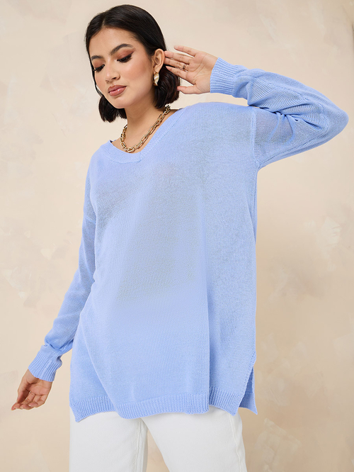 Long sweater on sale with side slits