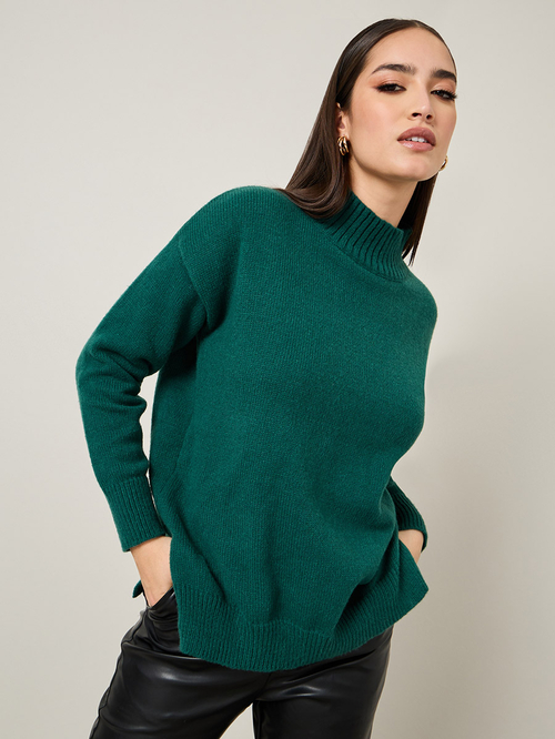 Dark green high neck top outlet