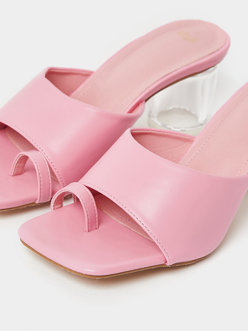 Clear pink sandals discount