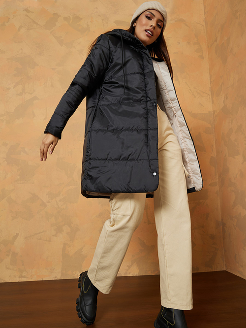 Knee length padded coat womens shop