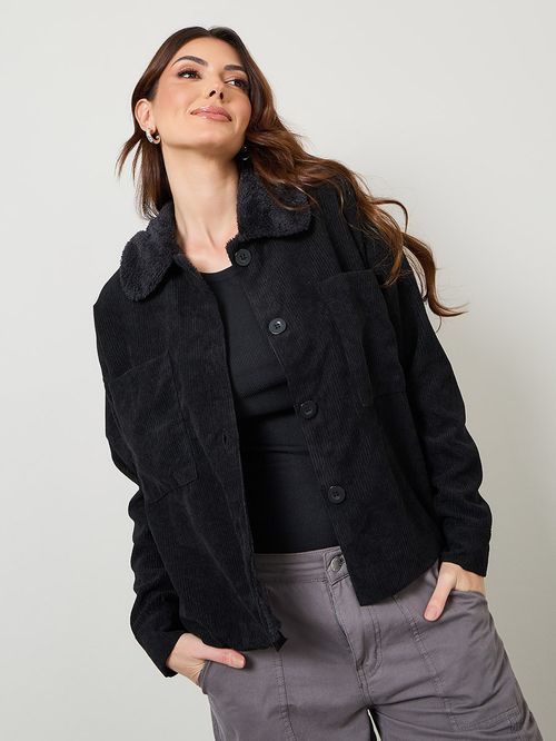 Fluffy corduroy jacket online
