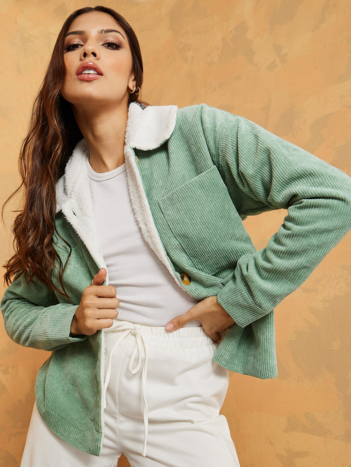 Faux fur corduroy jacket deals