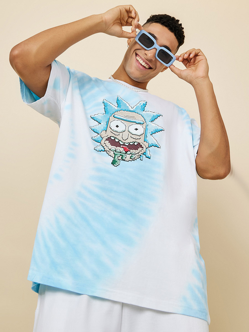 Buy Rick Morty Tie Dye Graphic Oversized T Shirt Multi For Men Styli UAE
