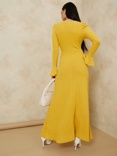 Yellow winter dress discount