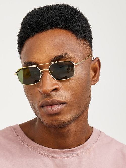 Buy Double Bridge Aviator Sunglasses Green For Men Styli Saudi