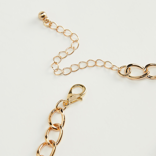 Buy Rhinestone Choker Necklace with Lobster Clasp Closure Gold For Women Styli UAE