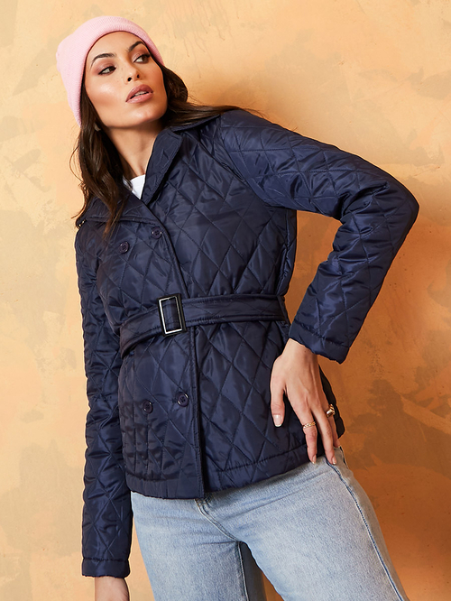 Double breasted quilted jacket hotsell