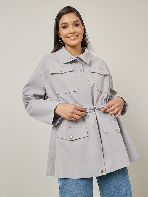 Longline grey jacket hotsell