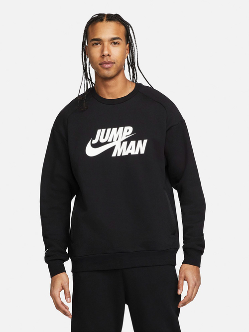 Buy Jordan Jumpman Fleece Crew Neck Sweatshirt Black For Men Styli Saudi
