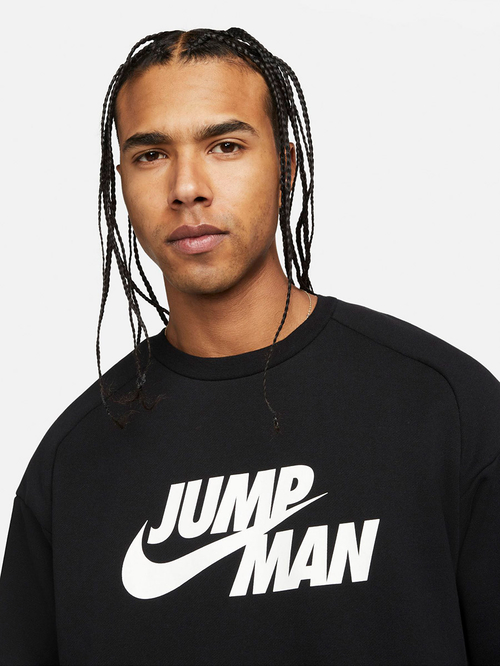 Buy Jordan Jumpman Fleece Crew Neck Sweatshirt Black For Men Styli Kuwait