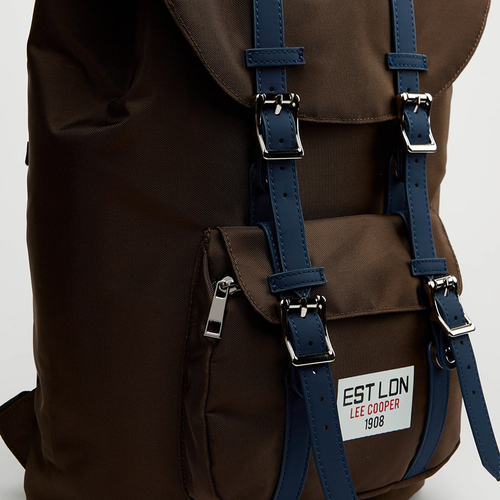 Buy Lee Cooper Contrast Front Strap Backpack with Adjustable Shoulder Straps Multi For Men Styli Saudi
