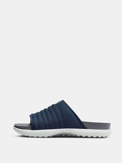 Nike slides navy blue hot sale