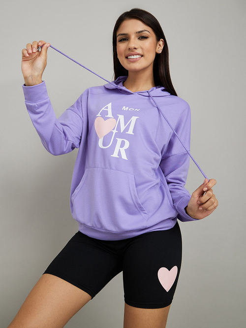 Buy Amour Pocket Hoodie Cycling Short Lounge Set Multi For Women Styli UAE