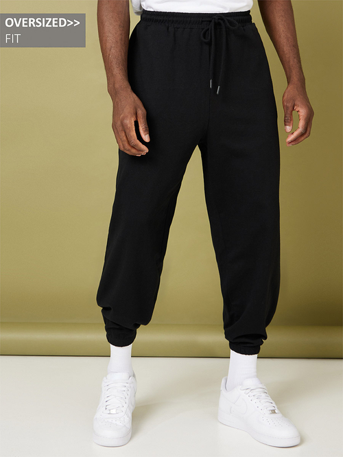 Black oversized joggers mens outlet