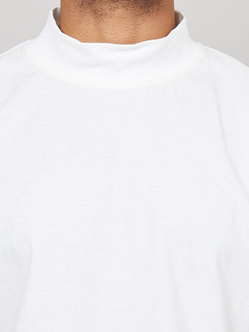 Buy Mock Neck Oversize T Shirt Cream For Men Styli UAE
