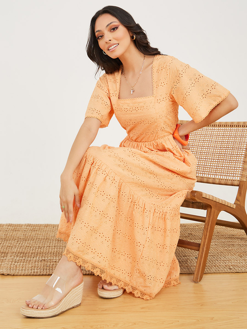 Ladies broderie anglaise dresses cheap