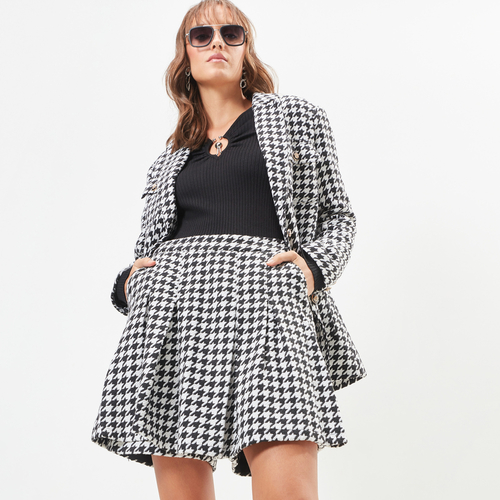 Houndstooth pleated mini skirt shop