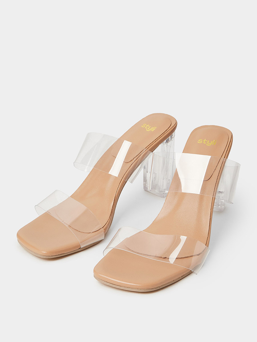 Buy Transparent Strap High Heel Sandals Transparent For Women Styli UAE