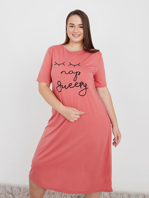 Peach t shirt dress online