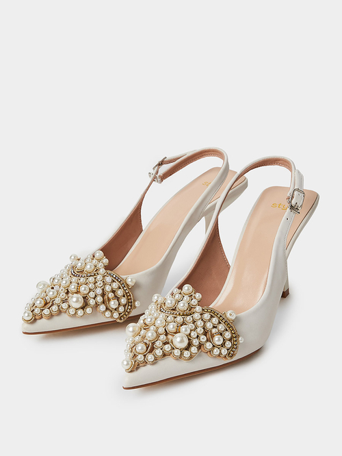 Embellished mid heels top
