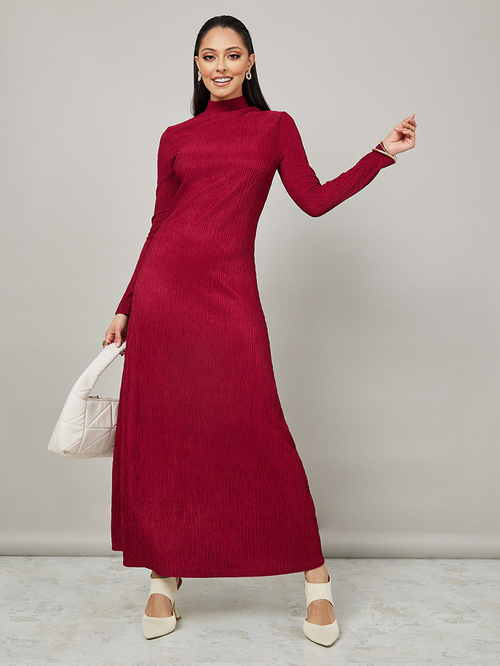 High neck crepe dress outlet