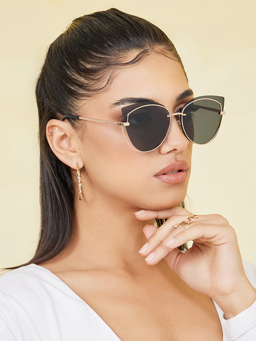 Buy Winged Cat Eye Sunglasses Black For Women Styli Saudi