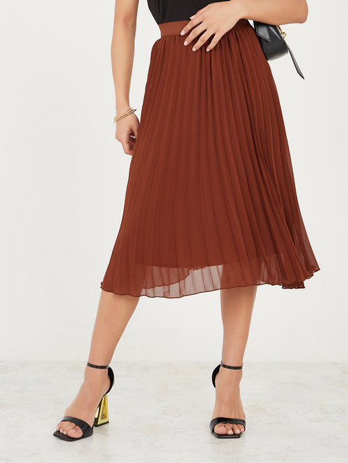 Tan a line midi skirt store