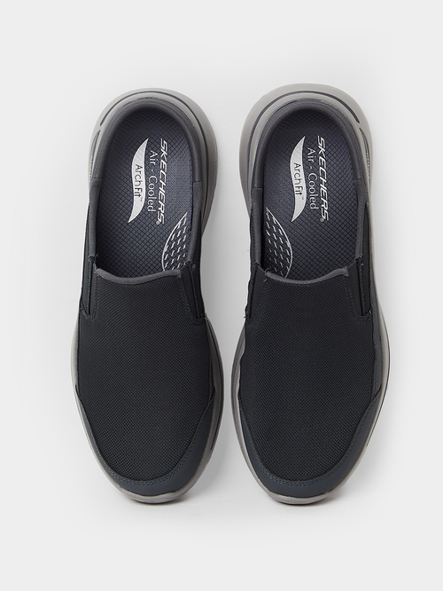 Buy Go Walk Arch Fit Open Back Shoes Charcoal For Men Styli Bahrain