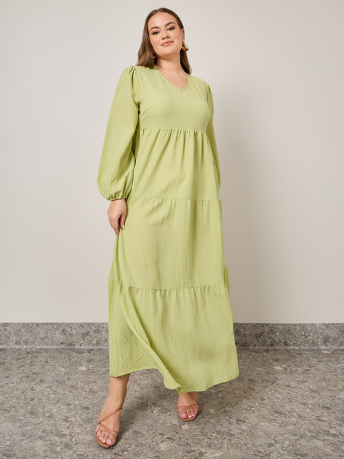 Plus size deals layered maxi dress