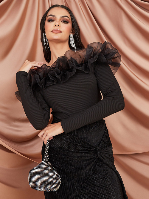 Women's off the shop shoulder ruffle top