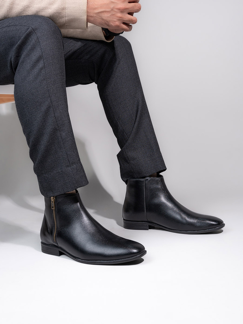 Mens faux leather chelsea boots store