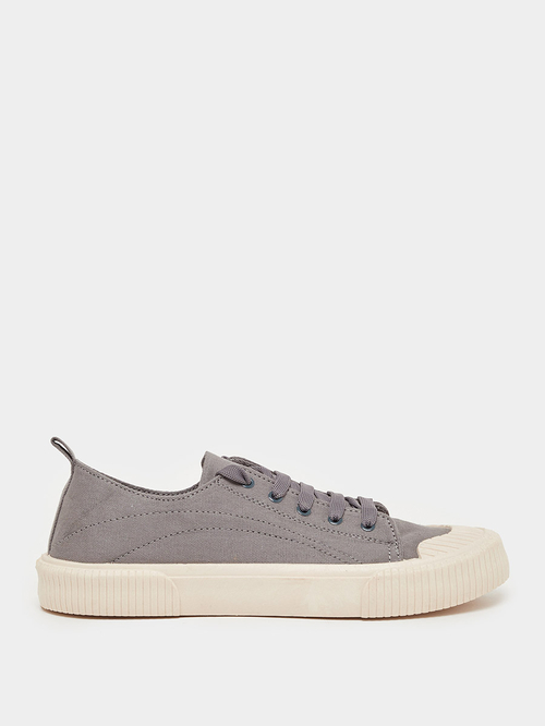 Buy Canvas Lace Up Casual Shoes Grey For Men Styli Saudi