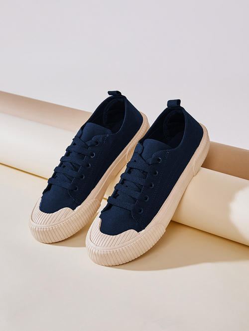Navy blue canvas shoes hot sale