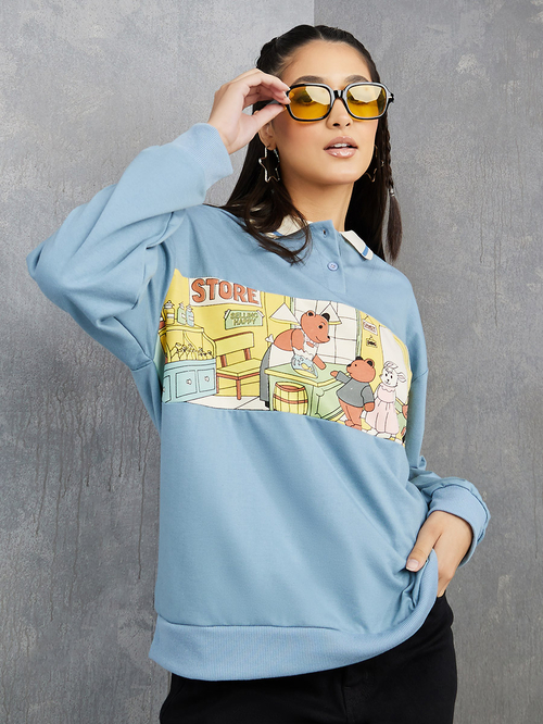 Cartoon print sweatshirt best sale