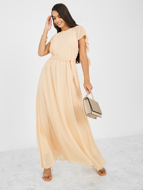 Chiffon cape hotsell detail maxi dress