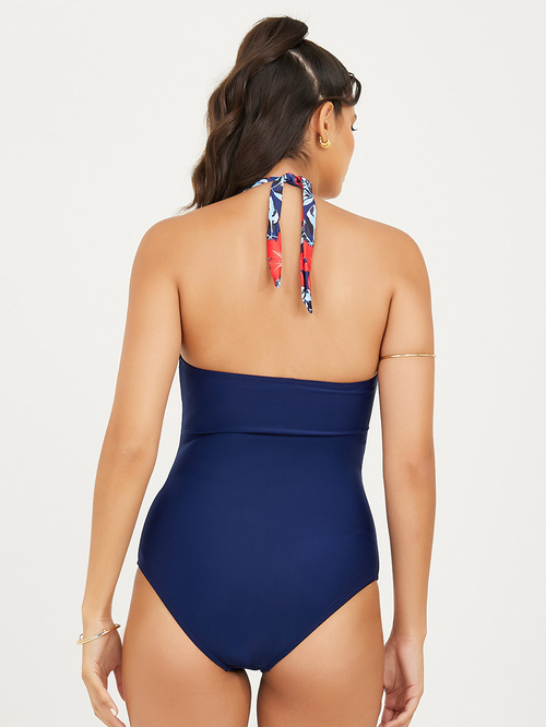 Buy Floral Print Halter Neck Swimsuit Multi For Women Styli Saudi