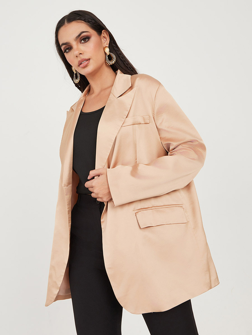 Satin longline blazer on sale